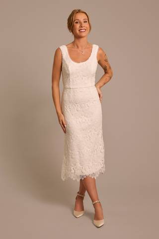 Picture of Crochet Lace Scoop Neck Tank Midi Dress