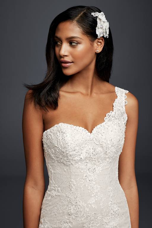 one shoulder short wedding dress 2026 Sleeveless Wedding Dress Ivory One-Shoulder Lace Short A-line