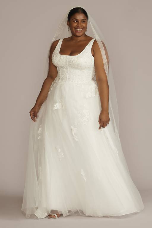 scoop neck wedding dress Gorgeous Open Back Lace Dresses Diamond White / 8 Court Train Neckline Beloved by Casablanca Bridal BL429