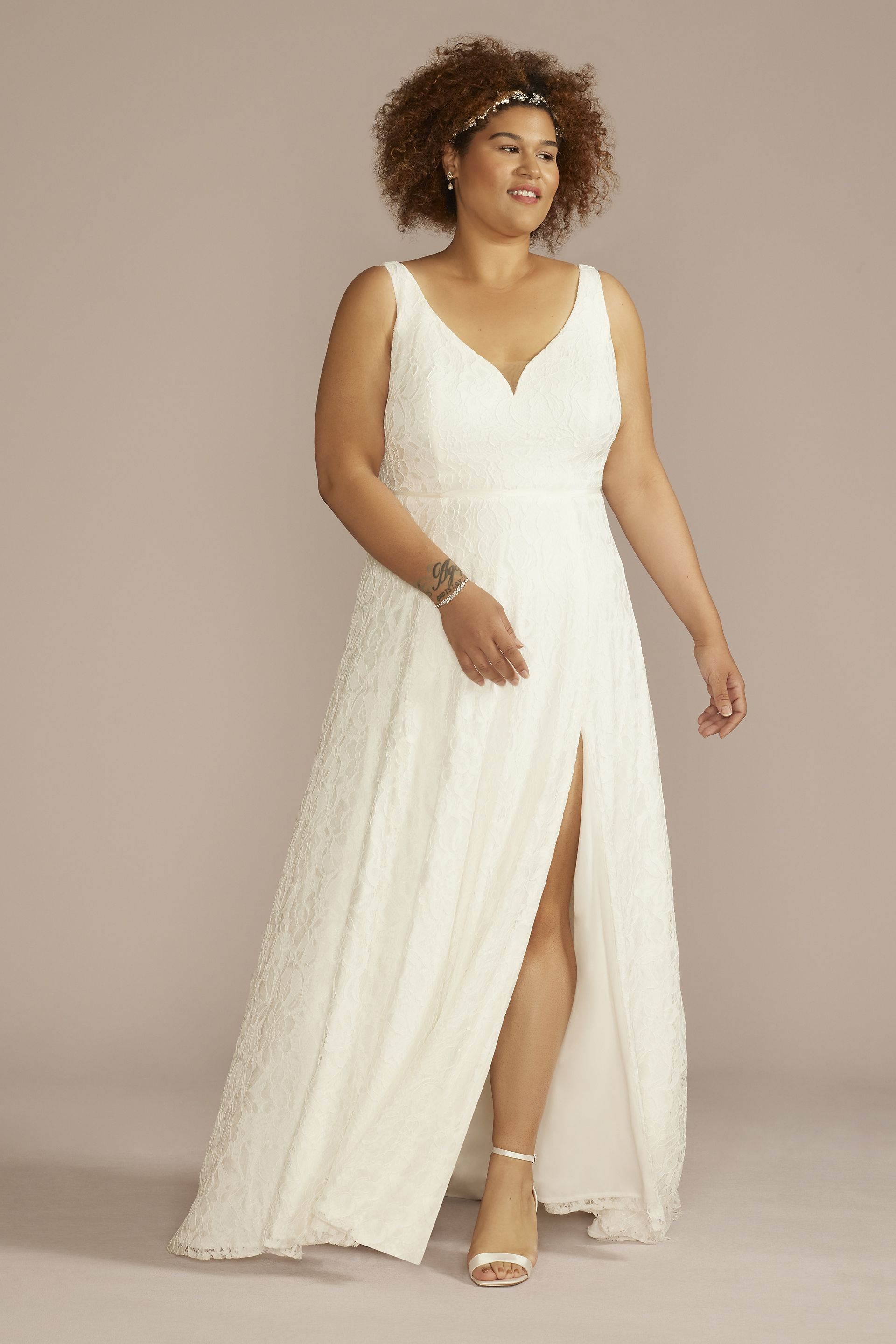 Picture of Square Back Allover Lace A-Line Wedding Dress