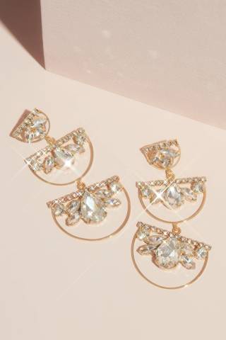 Picture of Stacked Stone Half-Hoop Earrings