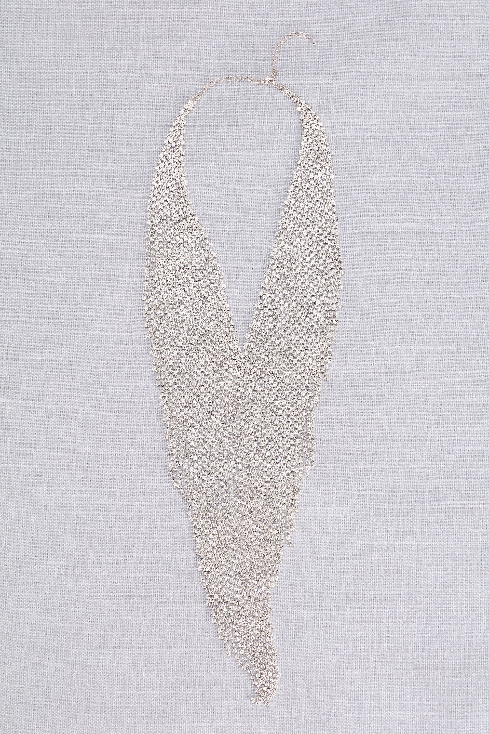 Picture of Fringed Crystal Statement Necklace