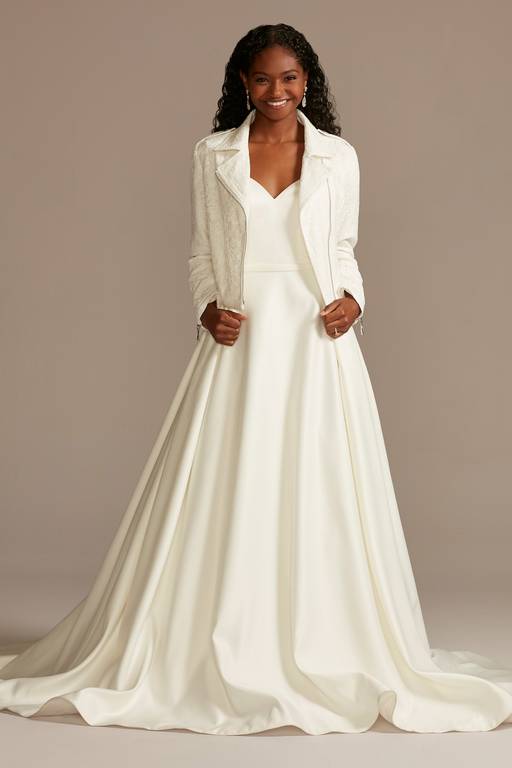 ivory jacket for wedding dress Pearl Mikado Jacket Bridal Accessory