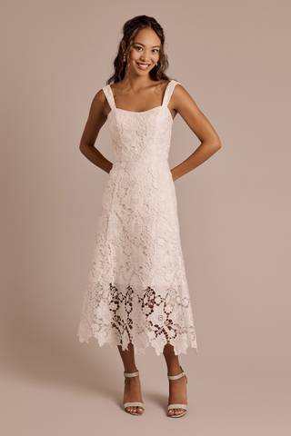 Picture of Floral Lace Tank Midi Dress with Illusion Skirt
