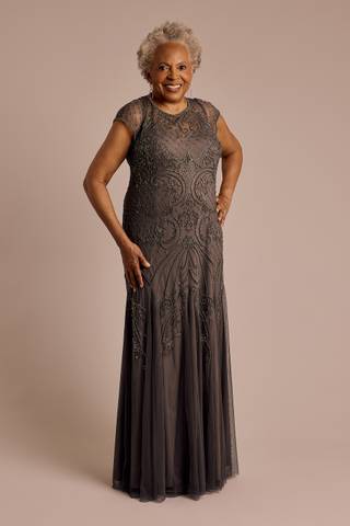 Picture of Cap Sleeve Beaded A-Line Dress