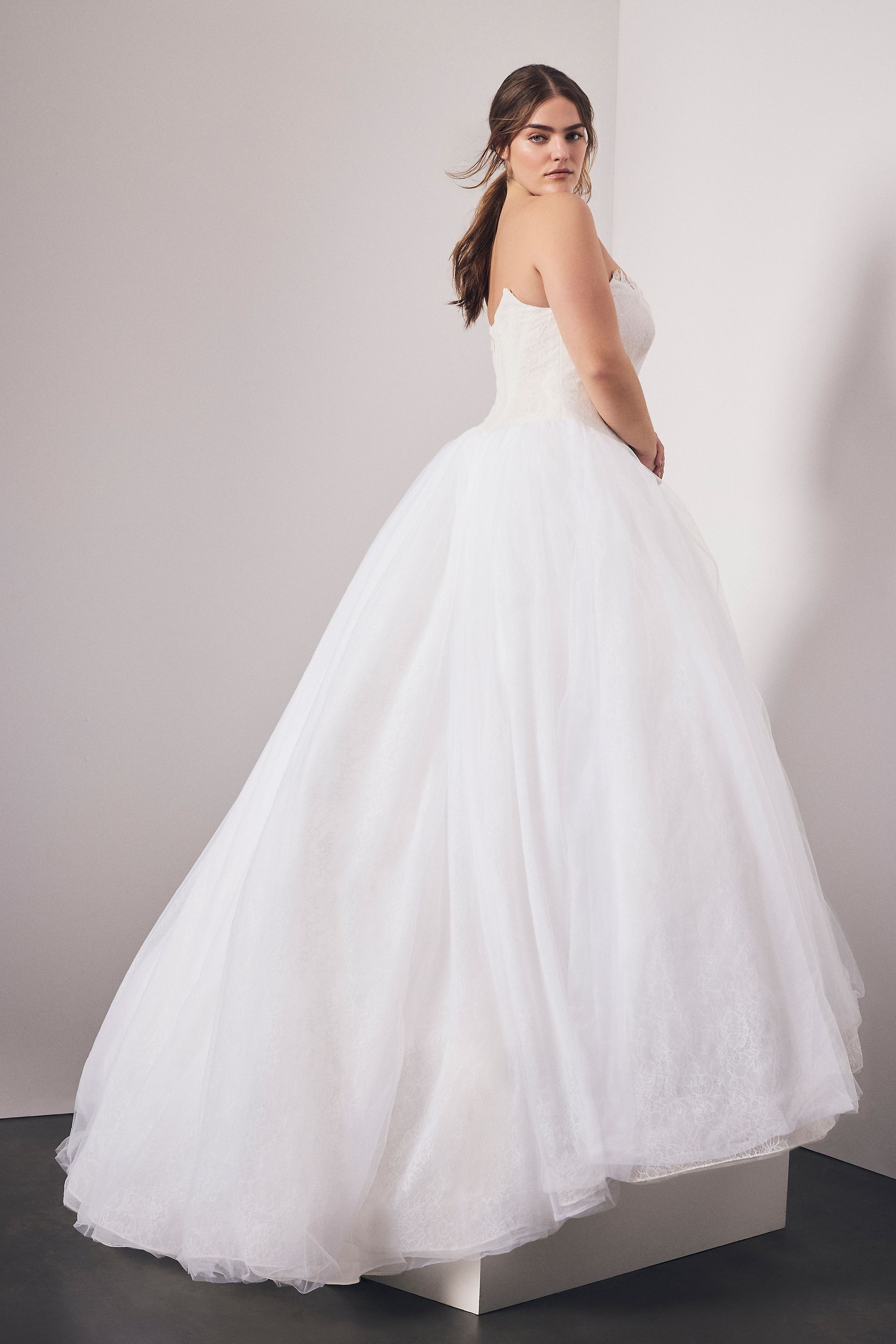 Picture of Veiled Lace Ball Gown with Inverted Basque Waist