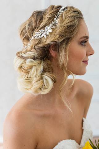 View Brides and Hairpins Swarovski Crystal Marquise Floral Halo with Combs in all available color and sizes Picture of Swarovski Crystal Marquise Floral Halo with Combs