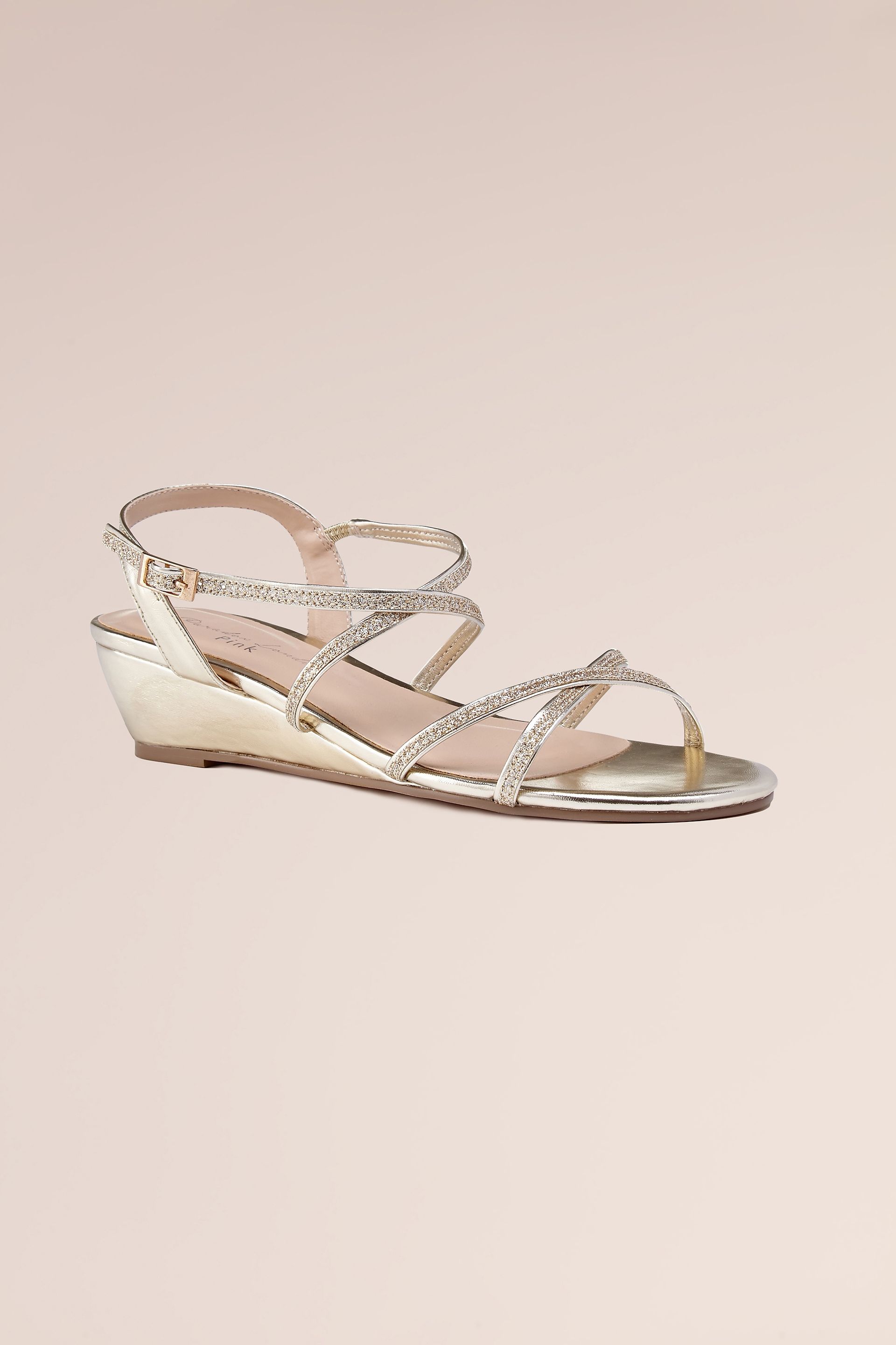 Picture of Kadie Low Wedge Crisscross Strap Sandals
