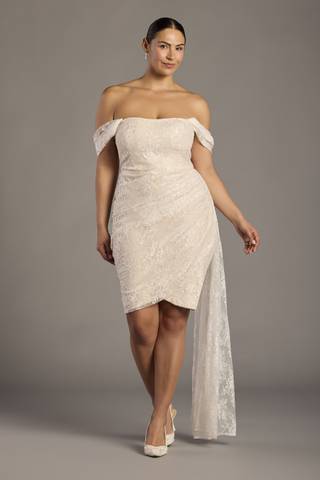 Picture of Strapless Sequin Lace Off-the-Shoulder Mini Dress