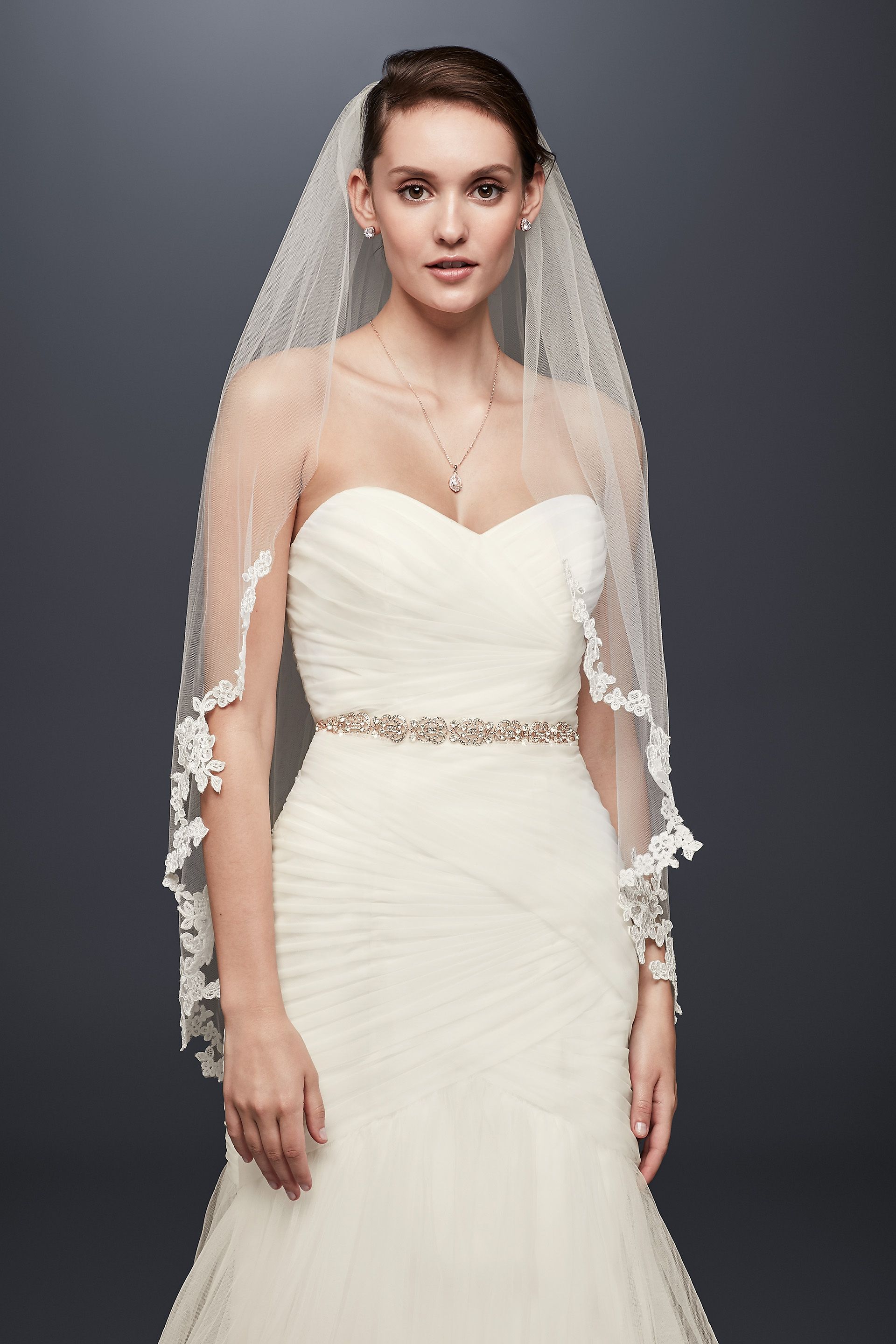 Picture of Corded Lace Edge Fingertip Veil