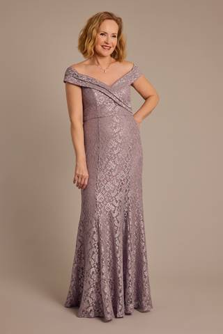 Picture of Stretch Lace Off-the-Shoulder Mermaid Dress