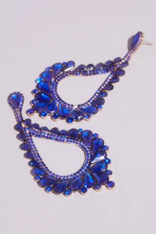 Picture of Exaggerated Crystal Mix Teardrop Earrings
