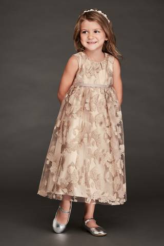 Picture of Metallic Embroidered Tulle Flower Girl Dress