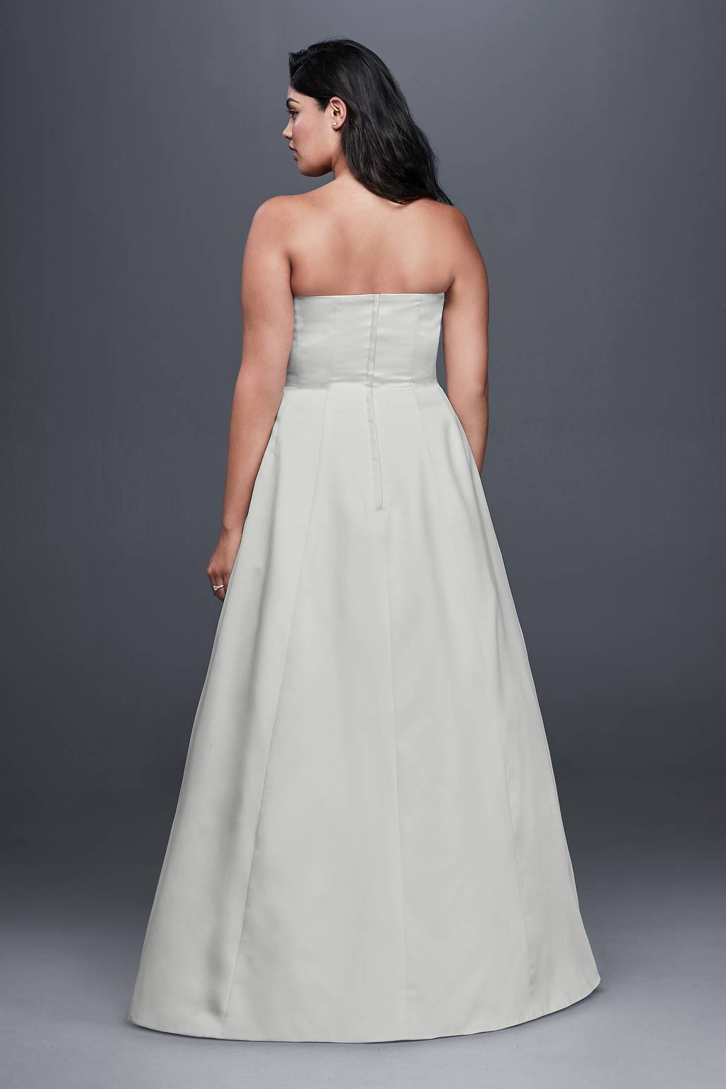 david's bridal a line dress Strapless Satin A-Line Wedding Sleek Attitude Backless Faux sb_available Color:Cherry Red