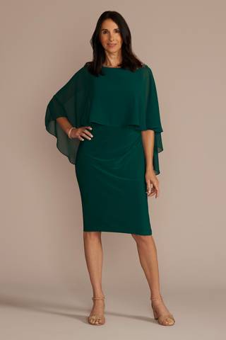Picture of Short Embellished Capelet Sheath Dress