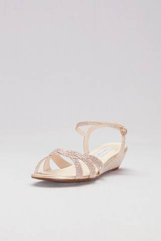 Picture of Glitter Mini-Wedge Sandals with Woven Straps