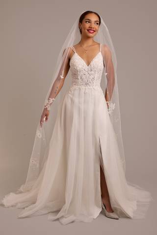 View DB Studio Beaded Bodice Wedding Dress with Tulle Skirt in all available color and sizes Picture of Beaded Bodice Wedding Dress with Tulle Skirt