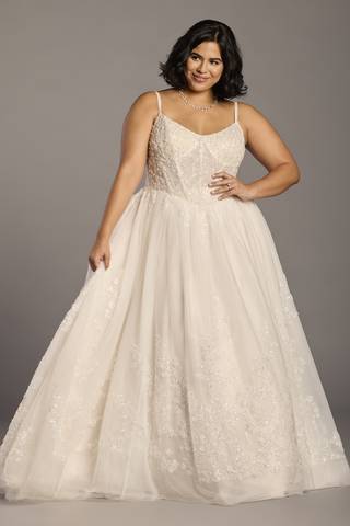 View Melissa Sweet Lace-Up Back Ballerina Tank Ball Gown in all available color and sizes Picture of Lace-Up Back Ballerina Tank Ball Gown