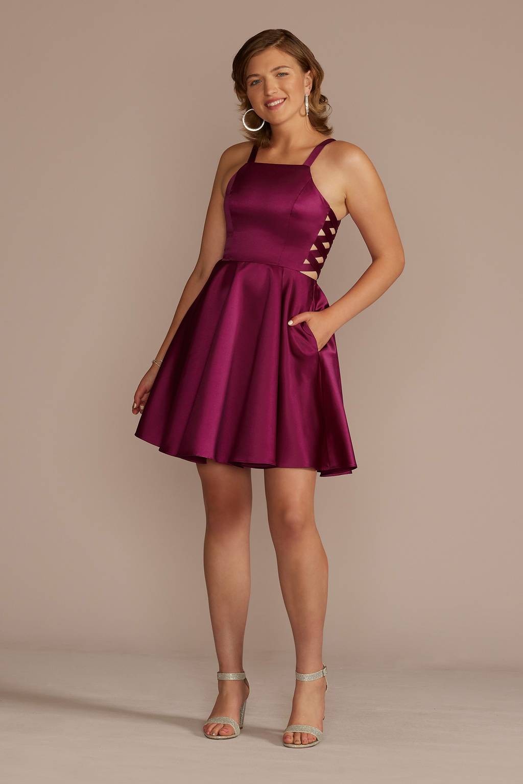 a line satin short dress A Line Satin Cute Yellow Homecoming Dress Party Dress with Beading Custom Size / Yellow
