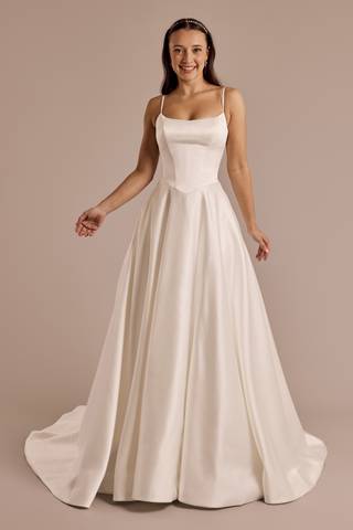 View DB Studio Spaghetti Strap Square Neck Ball Gown in all available color and sizes Picture of Spaghetti Strap Square Neck Ball Gown