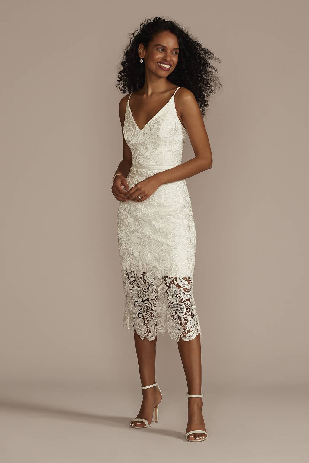 strappy crochet lace skater midi dress Crochet Lace Overlay Midi Dress