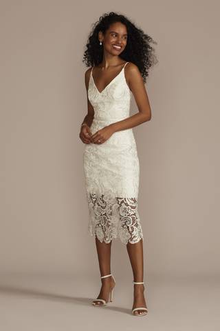 Picture of Crochet Lace Overlay Midi Dress