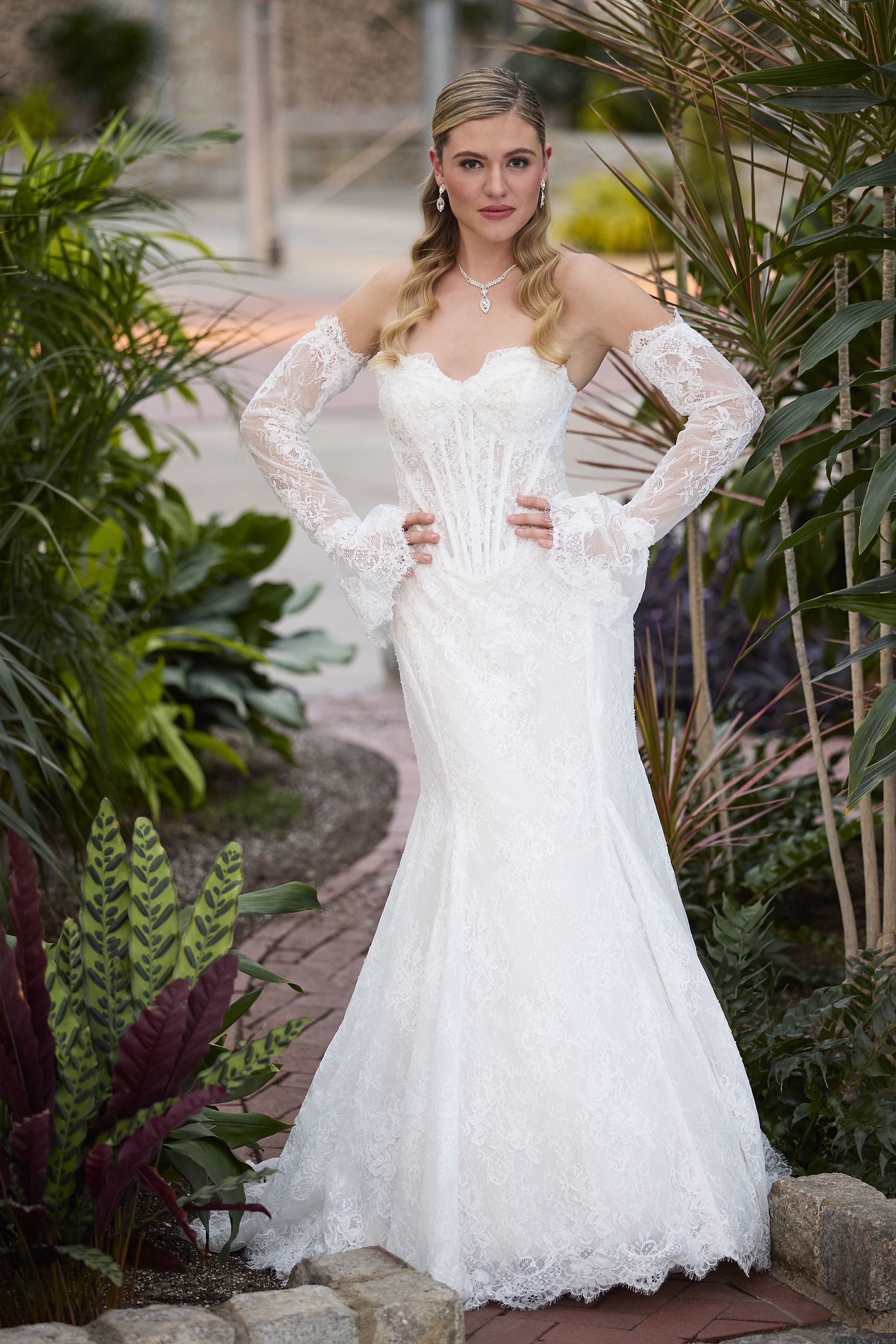 Picture of Lace Drop Waist Corset Mermaid Wedding Dress