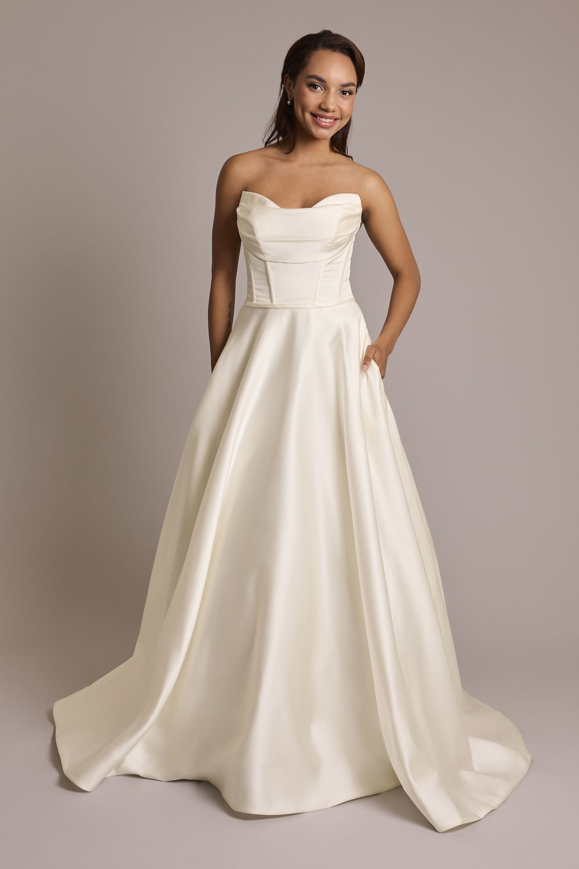 Picture of Satin Strapless Ball Gown Wedding Dress