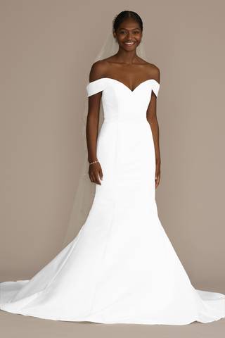Picture of Off-Shoulder Satin Mermaid Wedding Dress