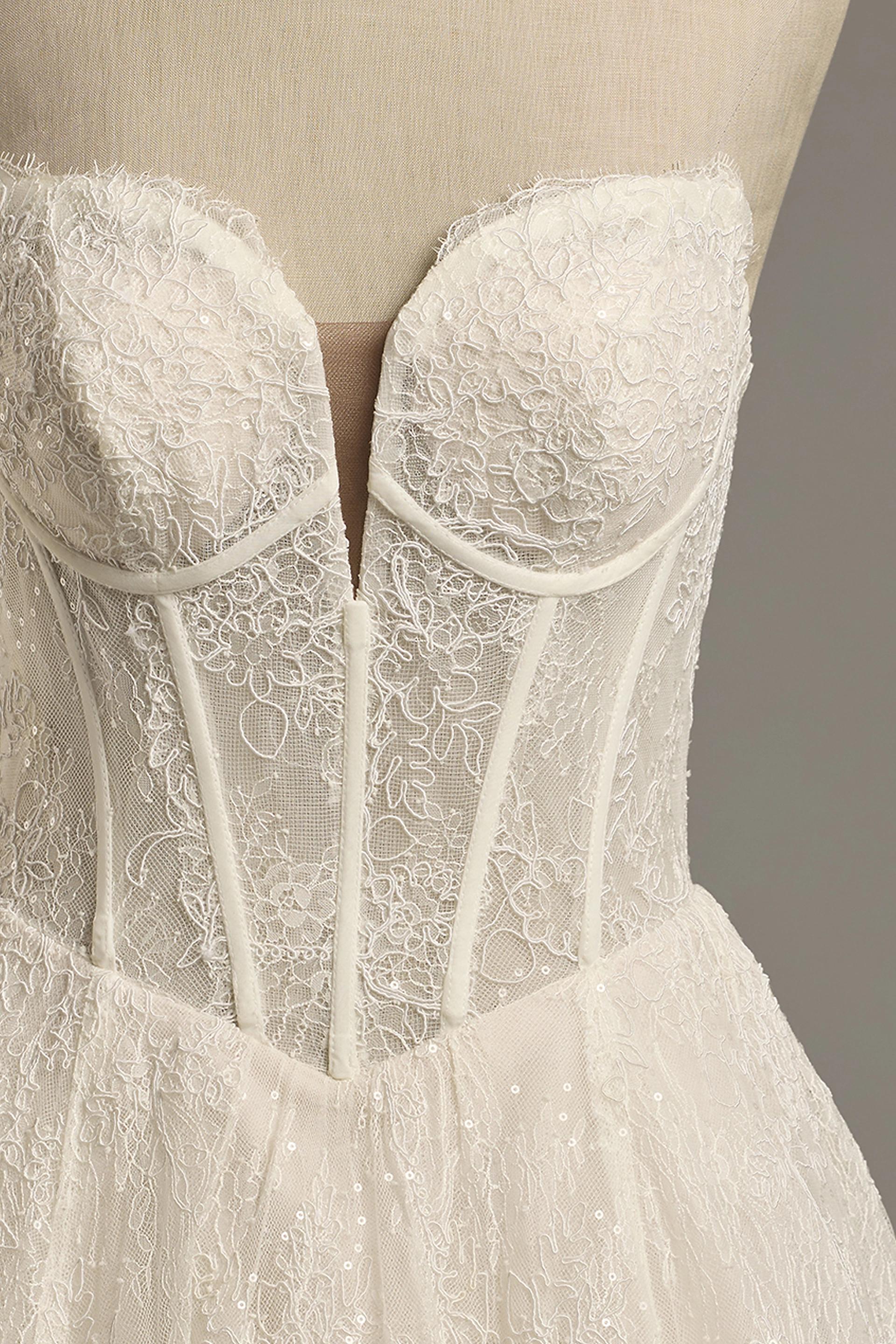 View Galina Signature Allover Lace Basque Waist Corset Ball Gown in all available color and sizes Picture of Allover Lace Basque Waist Corset Ball Gown