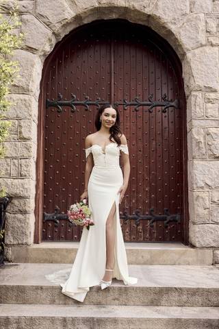 Picture of Stretch Crepe Plunge Mermaid Wedding Dress