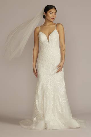 Picture of Glitter Tulle Lace Mermaid Wedding Dress