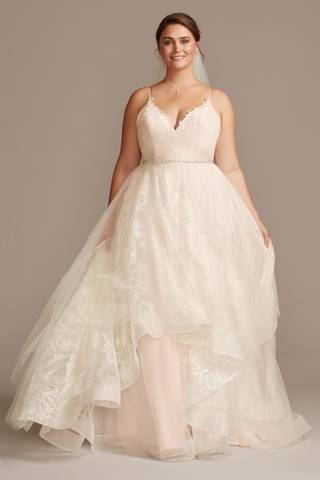Picture of Glitter Floral and Tulle Layered Wedding Dress