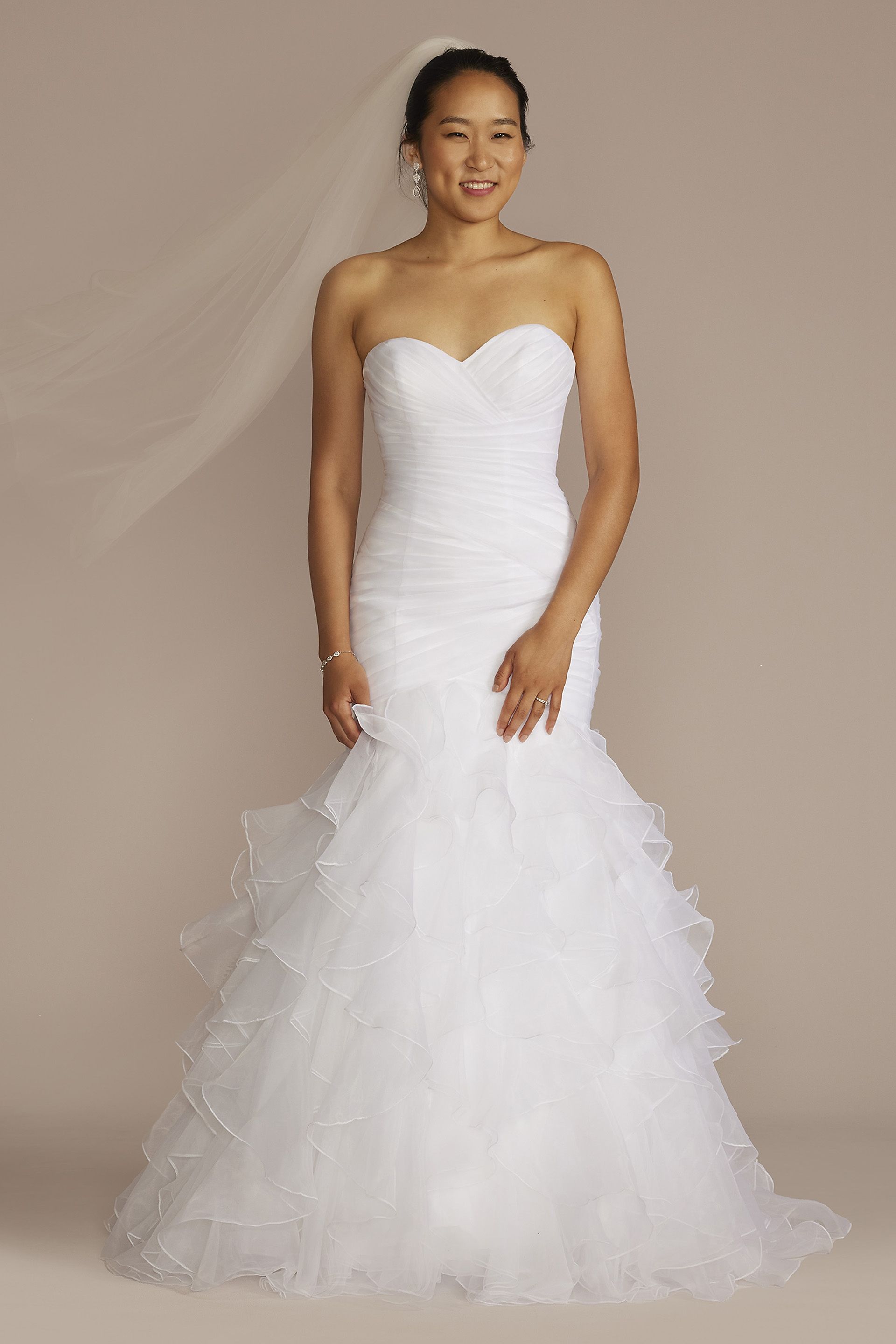 Picture of Organza Mermaid Wedding Dress with Lace-Up Back