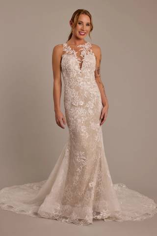 Picture of Lace Illusion Tank Mermaid Wedding Dress