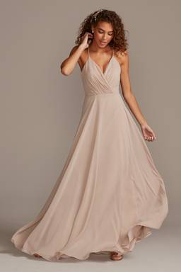 jersey a-line bridesmaid dress with knot detail David's Bridal Jersey A-Line Bridesmaid Dress w/Knot Detail size 6