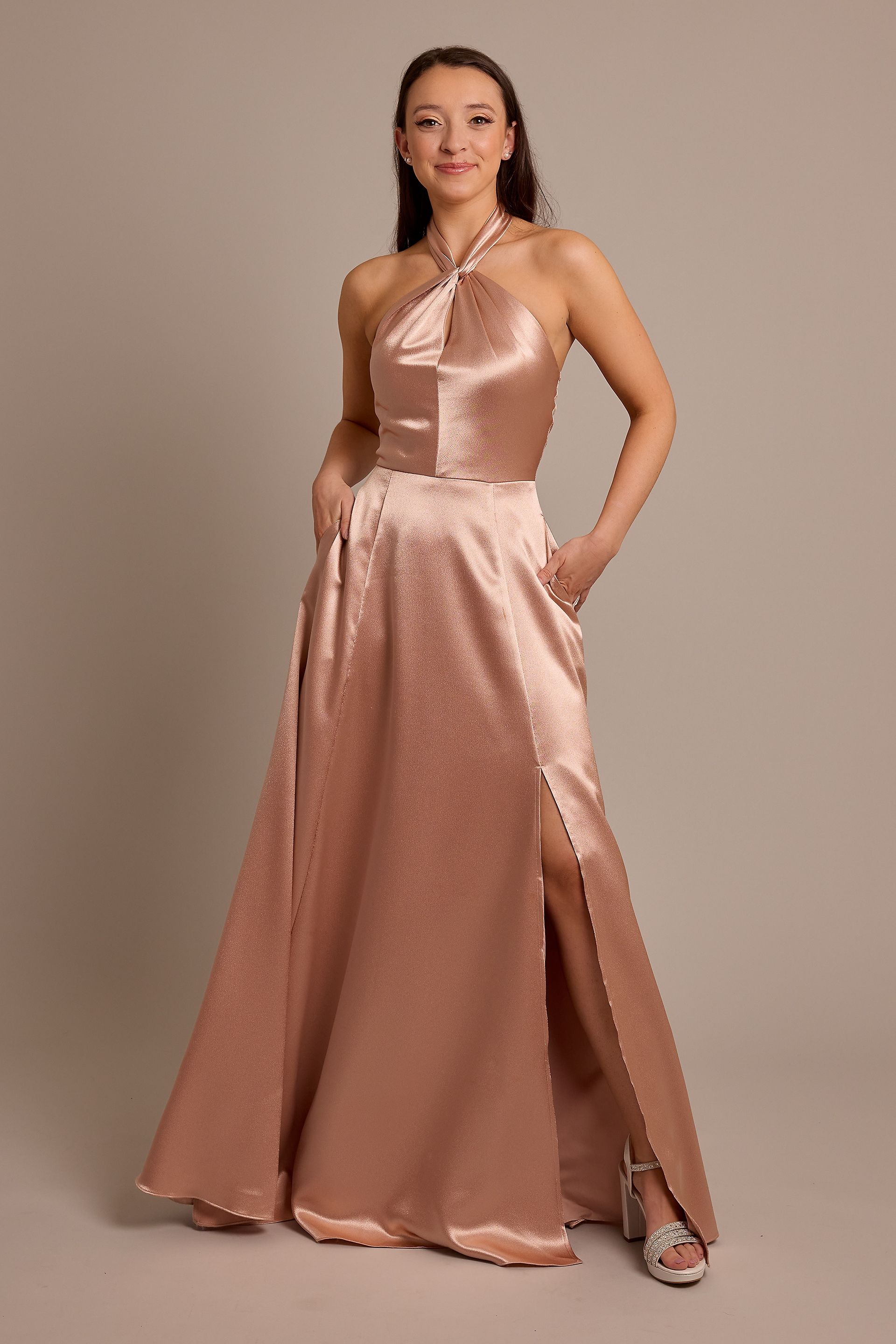 Luxe Charmeuse Halter Dress