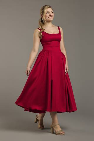 View Celebrate DB Studio Satin Tank Tea-Length Dress in all available color and sizes Picture of Satin Tank Tea-Length Dress