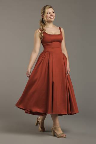 Picture of Satin Tank Tea-Length Dress