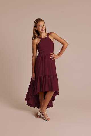 Picture of Chiffon High-Low Ruffle Hem Junior Dress