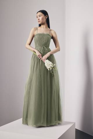 Picture of Tulle Drop Waist Dress with Tie Belt