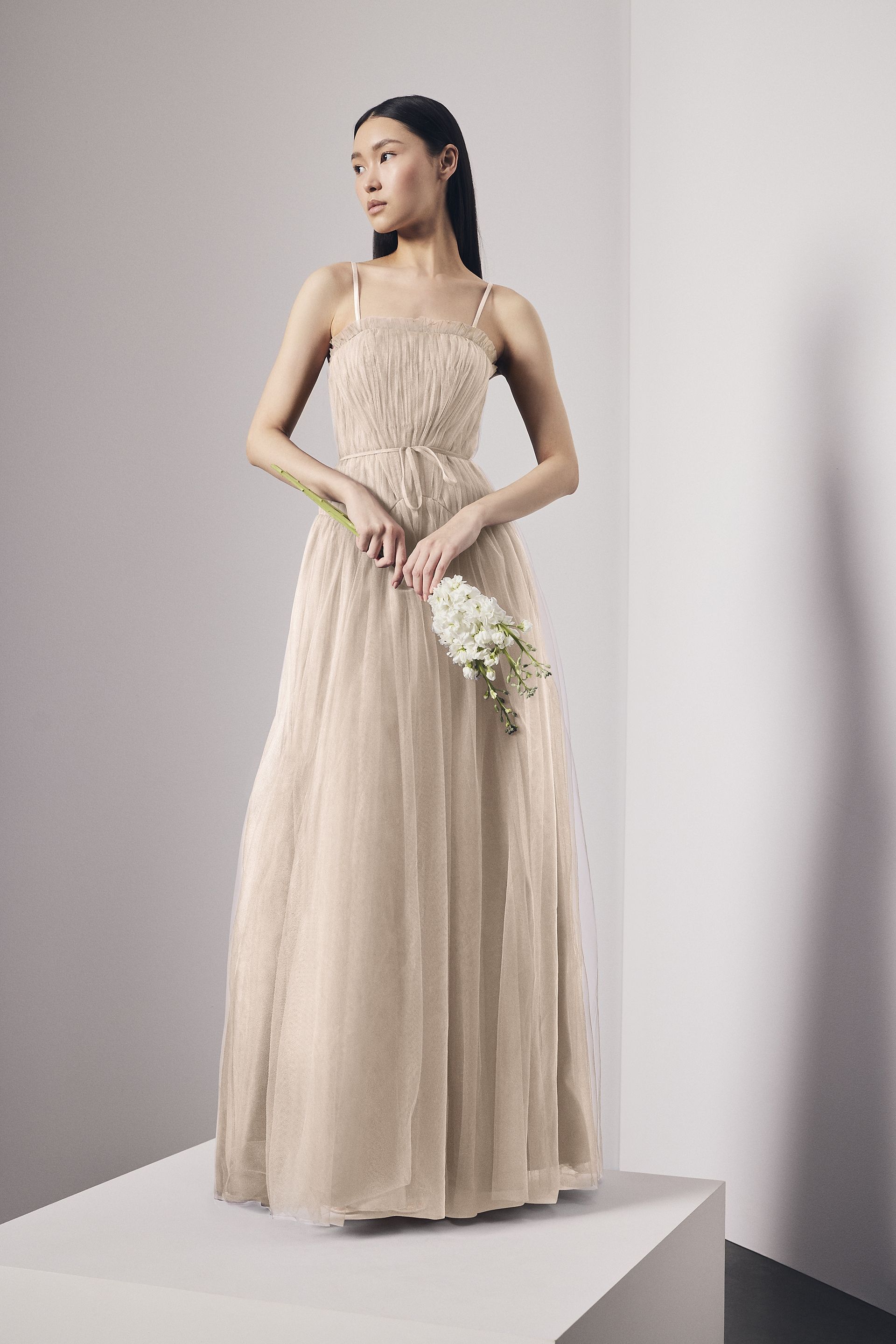 Picture of Tulle Drop Waist Dress with Tie Belt
