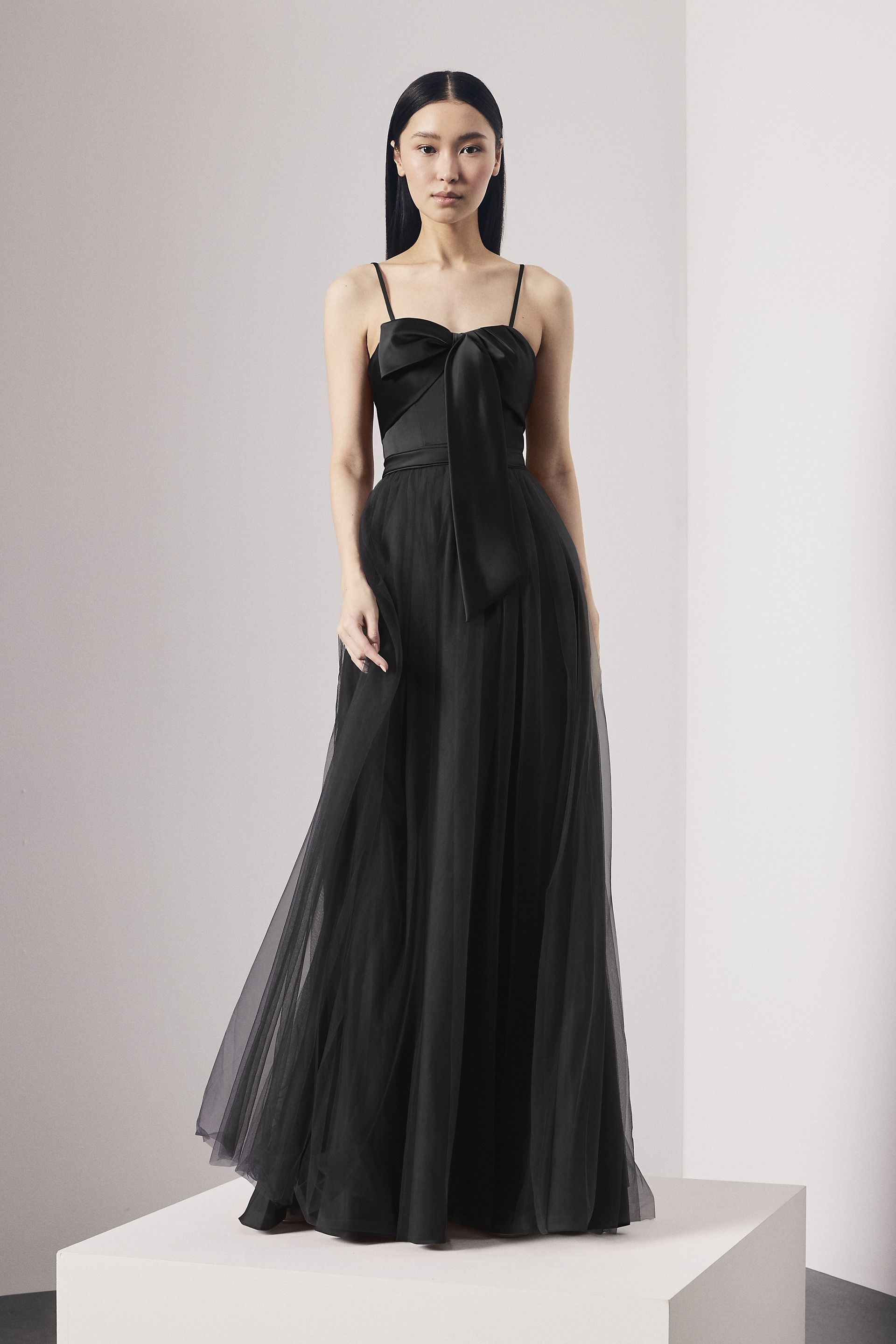 bow front layered tube tulle dress Satin and Bodice A-Line Lace Up Corset Back