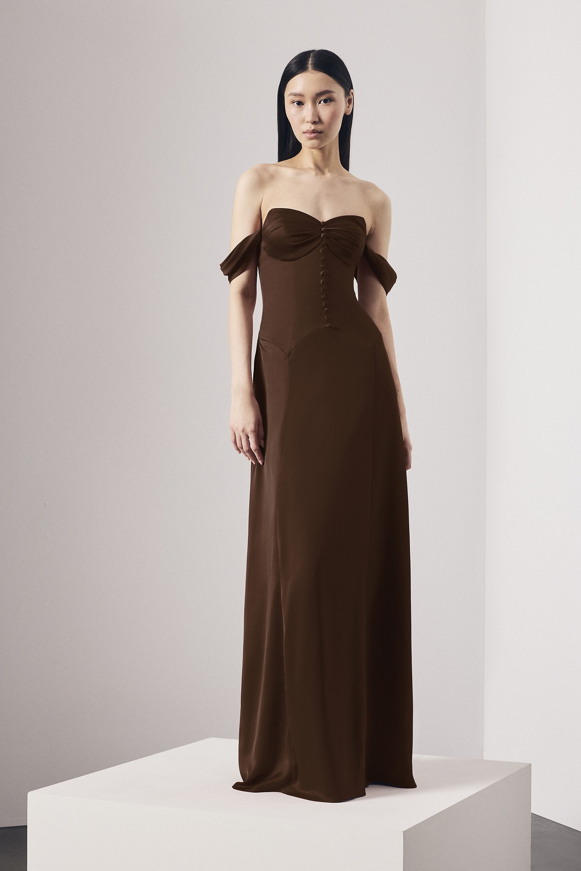 white formal dress Long Off Evening Korean Cute Dresses Red alttext Its sleek and silky Size:US 8 / UK 12