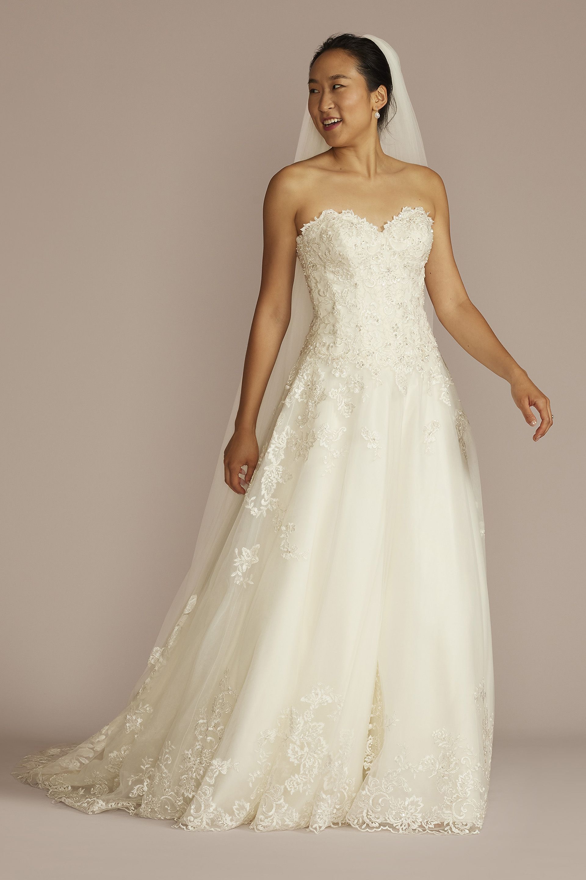 Picture of Beaded Lace and Tulle Ball Gown Wedding Dress