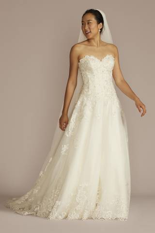 Picture of Beaded Lace and Tulle Ball Gown Wedding Dress