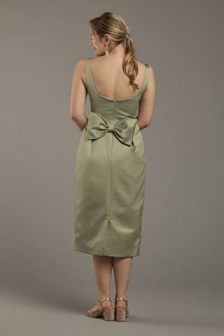 View Celebrate DB Studio Satin Tank Midi Dress with Bow Back in all available color and sizes Picture of Satin Tank Midi Dress with Bow Back
