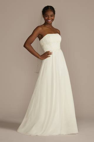 Picture of Chiffon A-line Wedding Dress with Beads