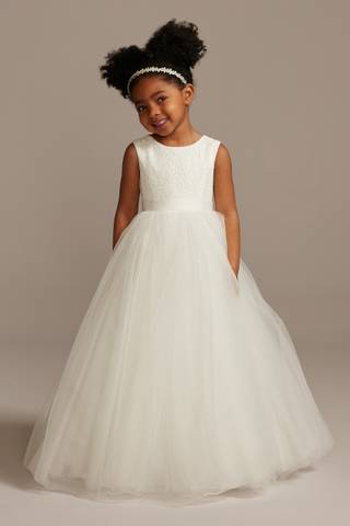 Picture of Ball Gown Flower Girl Dress with Heart Cutout