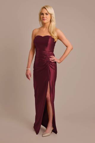 Picture of Sculpting Satin Sweetheart Ruched Dress